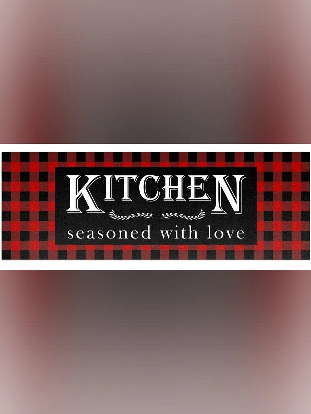 NWT Home Sweet Home 2 Pc Buffalo Plaid Kitchen Mat Set w/ 2 Pc Dish Towel Set.